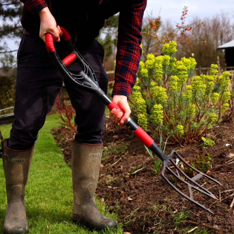 Roamwild Multi-Digger Garden Digging Spading Fork â€“ Fibreglass Light Weight Gardening with Unique Dual Soft AIR Light Grip Technology & Soil Lump Cutting Bladed Tines (Fork) - Image 2